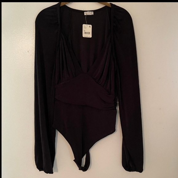Free People Intimately  "In Your Arms" Black Bodysuit - Size M - NWT - Picture 2 of 7